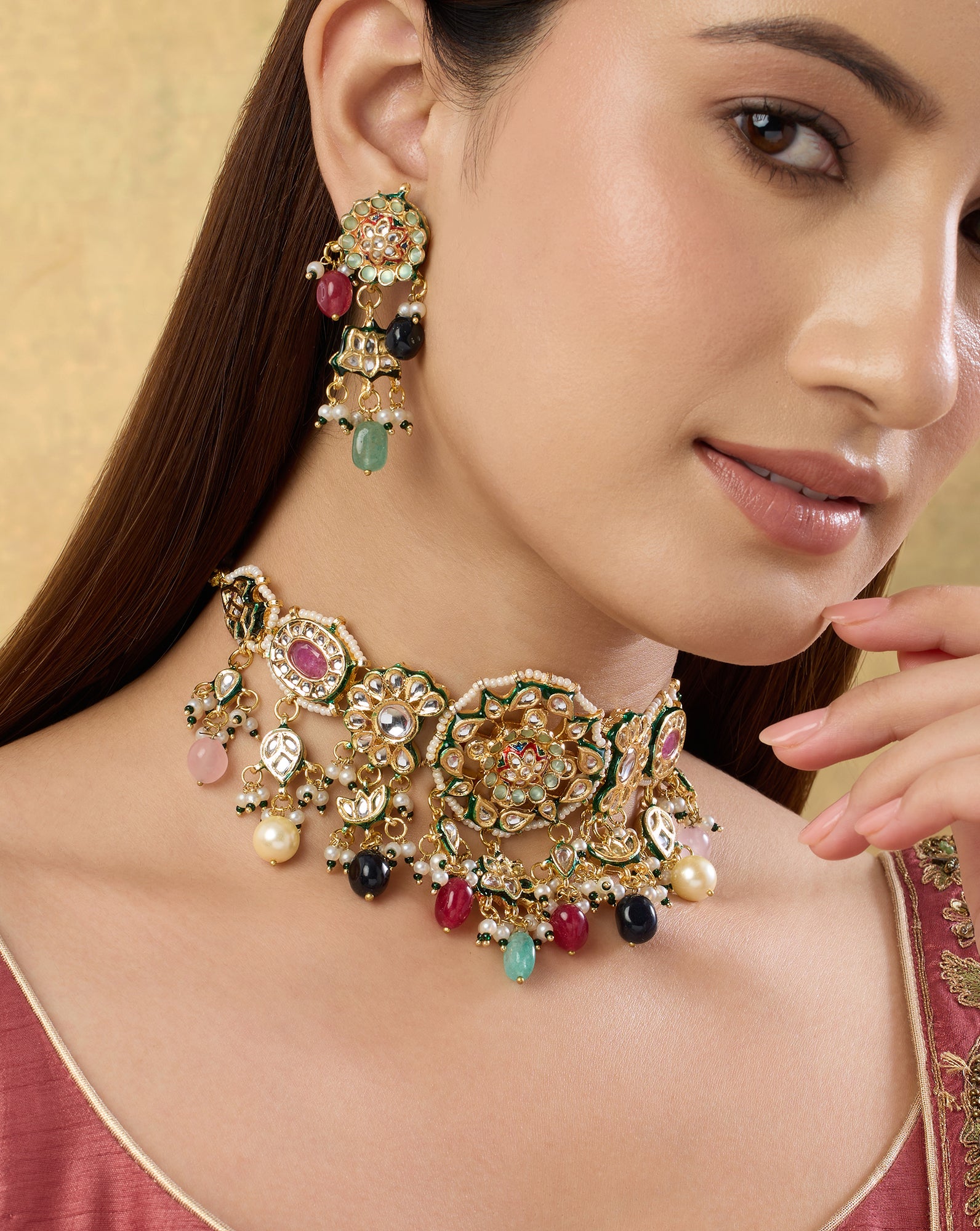 Kanak Kundan Choker Necklace Set