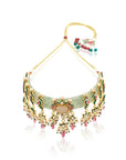 Kundan Gold Pink Mint Choker Necklace Set