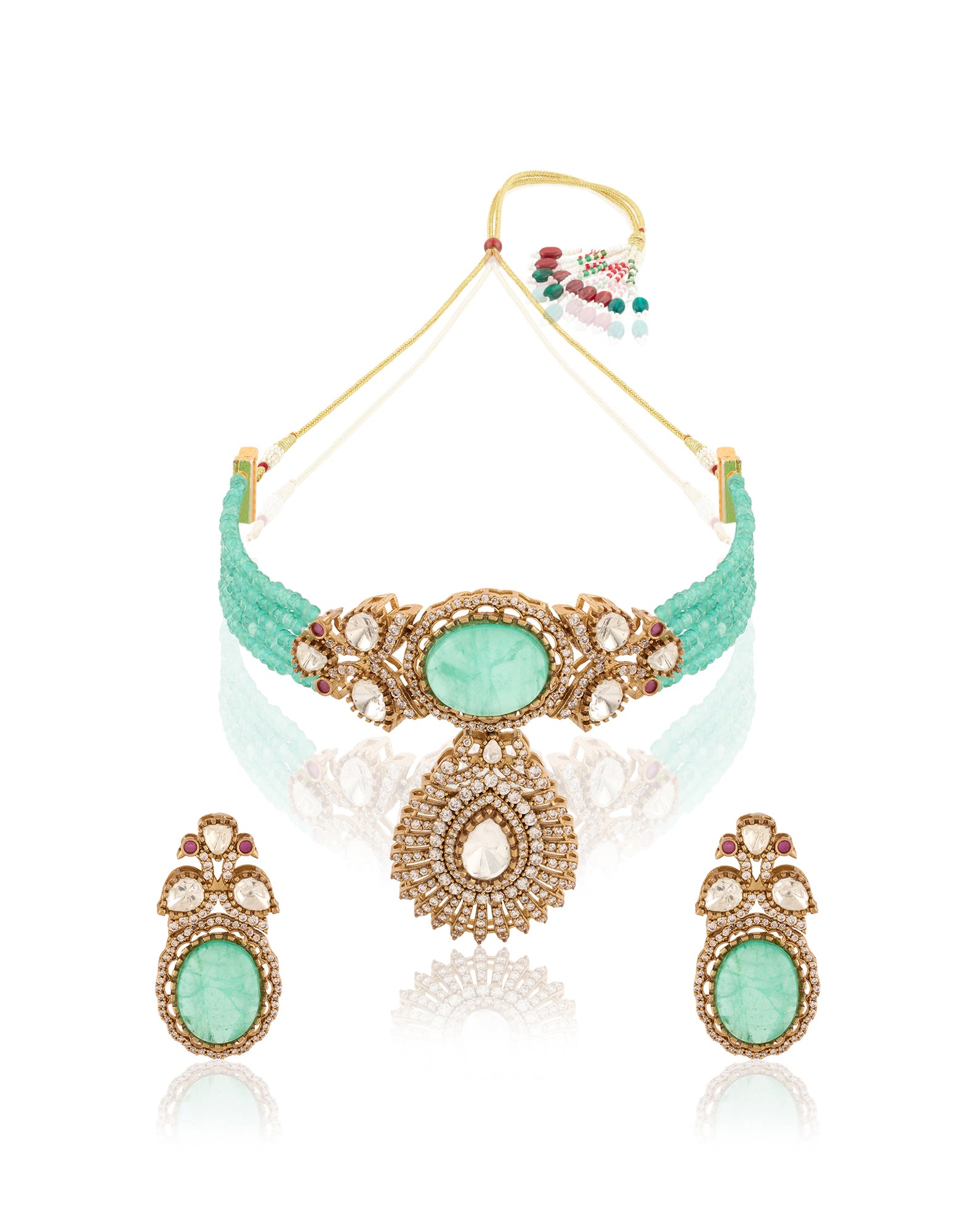 Ishvani Kundan Choker Necklace Set
