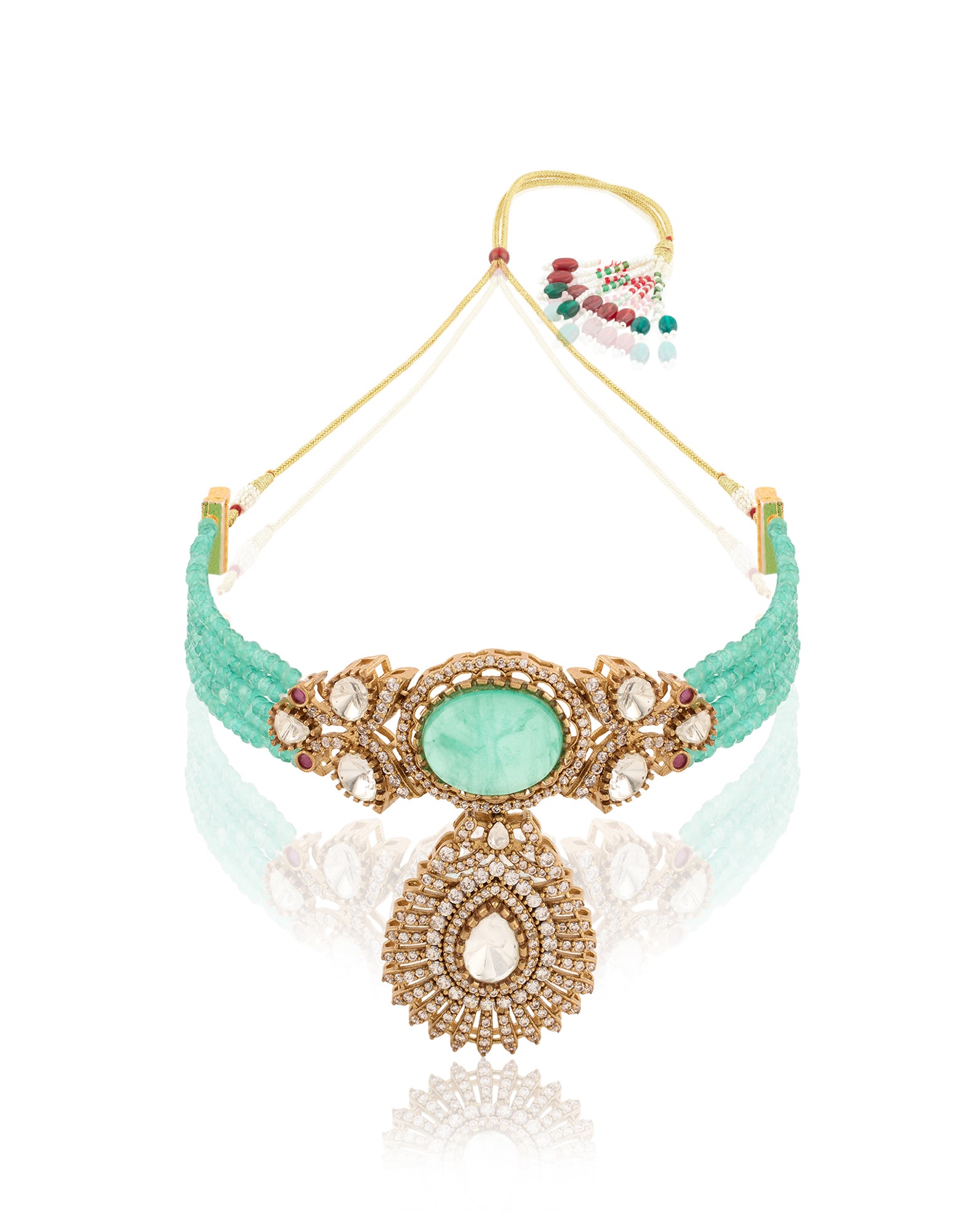 Ishvani Kundan Choker Necklace Set
