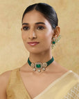Emerald Kundan Gold Choker Necklace Set