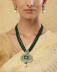 Kundan Gold Emerald Haar Necklace Set