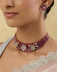 Kundan Gold Ruby Necklace Set