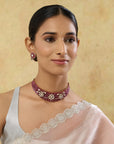 Kundan Gold Ruby Necklace Set