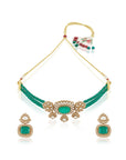 Emerald Kundan Gold Choker Necklace Set