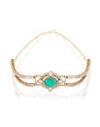 Minimal Emerald Kundan Gold Choker Necklace Set