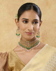 Pink Mint Kundan Gold Necklace Set