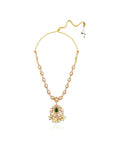 Festive Kundan Polki Gold Long Necklace Set