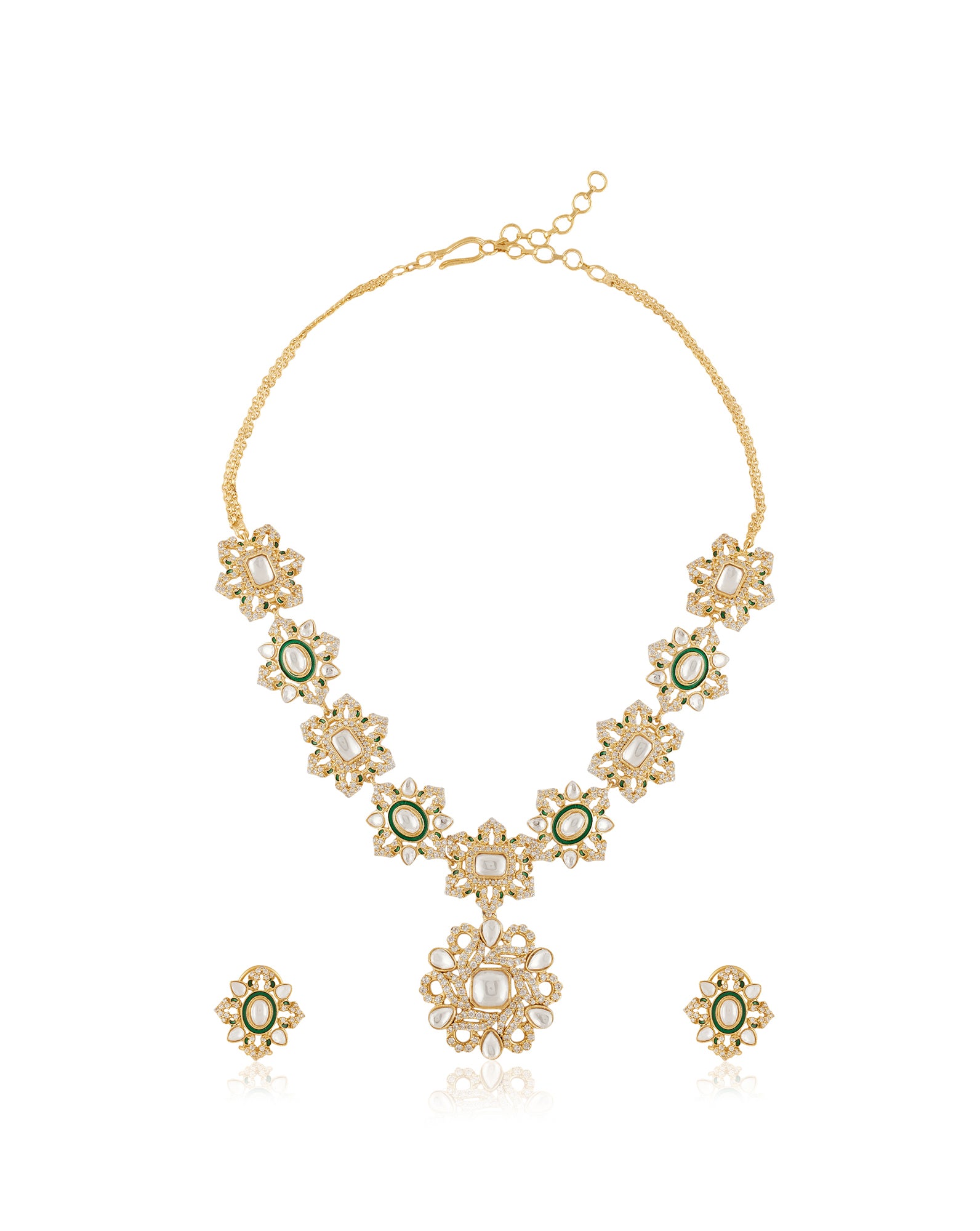Kalamira Kundan Polki Necklace Set