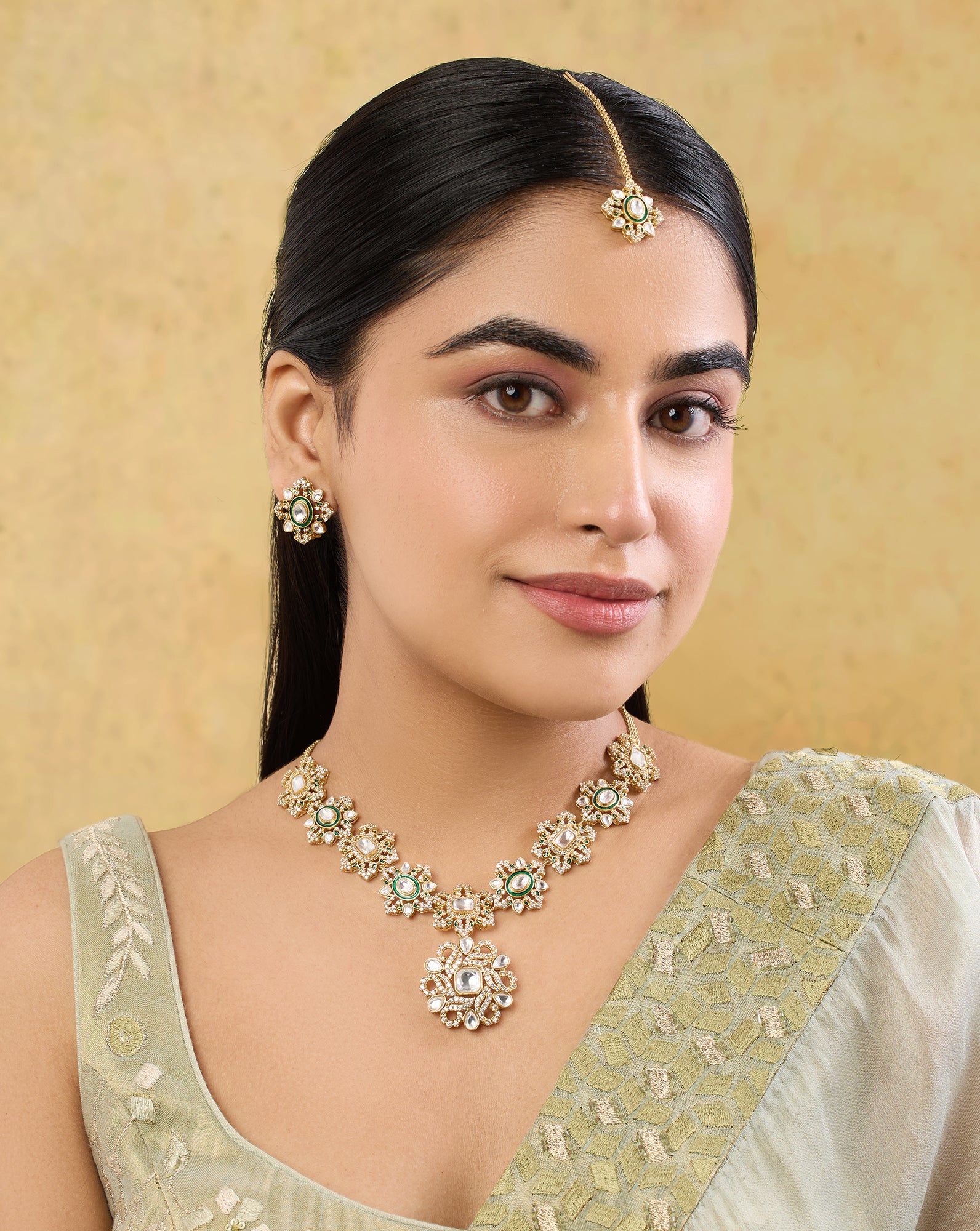 Kalamira Kundan Polki Necklace Set