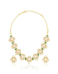 Kundan Polki Gold Necklace Maangtikka Set
