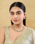 Kundan Polki Gold Necklace Maangtikka Set