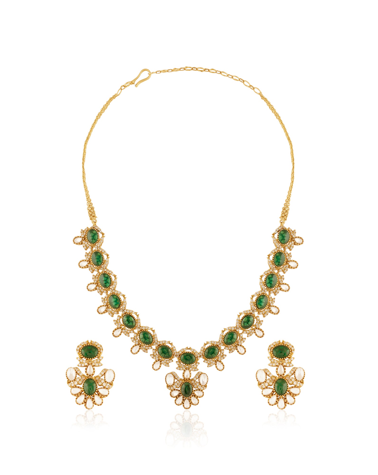 Meenira Kundan Polki Necklace Set