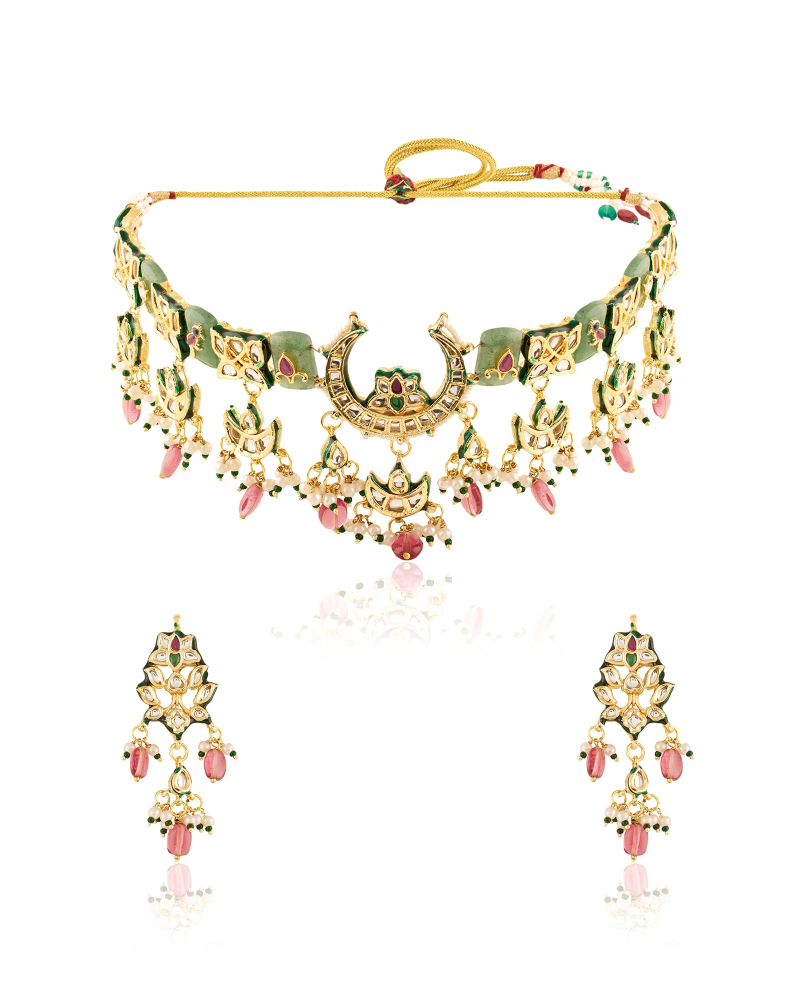 Jaliya Kundan Polki Necklace Set