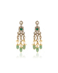 Emerald Green Kundan Gold Necklace Set