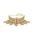 Kundan Pink Mint Gold Bridal Necklace Set