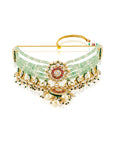 Kundan Mint & Pink Gold Necklace Set