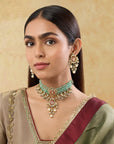 Kundan Mint & Pink Gold Necklace Set