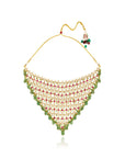 Kundan Gold Mint Collar Bib Necklace Set