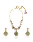 Multicolour Kundan Polki Gold Necklace Set