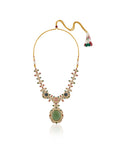 Multicolour Kundan Polki Gold Necklace Set