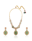 Multicolour Kundan Polki Gold Necklace Set