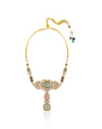 Kundan Polki Pink Mint Gold Necklace Set