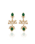 Emerald Floral Kundan Polki Gold Necklace Set