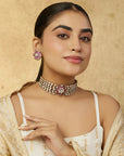 Duvita Kundan Polki Necklace Set