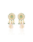 Kundan Polki Green Pink Gold Necklace Set