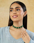 Kundan Emerald Choker Necklace Set