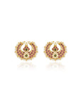 Gold Temple Ruby Choker Necklace Set