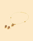 Gold Temple Charm Necklace Set