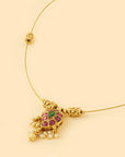 Gold Temple Charm Necklace Set