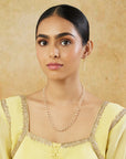 Temple Pearl Gold Necklace Set