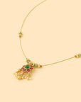 Floral Temple Gold Traditional Necklace Set