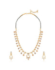 Floral Zircon Gold Necklace Set