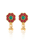 Ruby Temple Gold Traditional Necklace Set