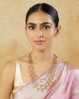 Layered Temple Gold Necklace Set