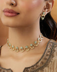 Floral Jadau Gold Necklace Set
