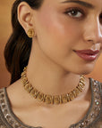 Gold Coin Temple Necklace Set