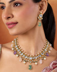 Kundan Pearl Collar Necklace Set