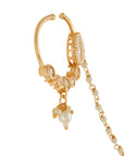 Kundan Gold Dainty Nose Ring