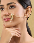 Pearl Kundan Gold Nose Ring