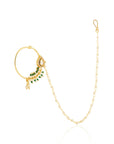 Pearl Kundan Gold Nose Ring