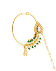 Pearl Kundan Gold Nose Ring