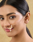 Nathni Kundan Gold Nose Ring