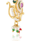 Chanderi Temple Pearl Gold Nose Ring