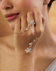 Floral Zircon Palm Cuff
