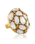 Gold Kundan Rani Statement Ring